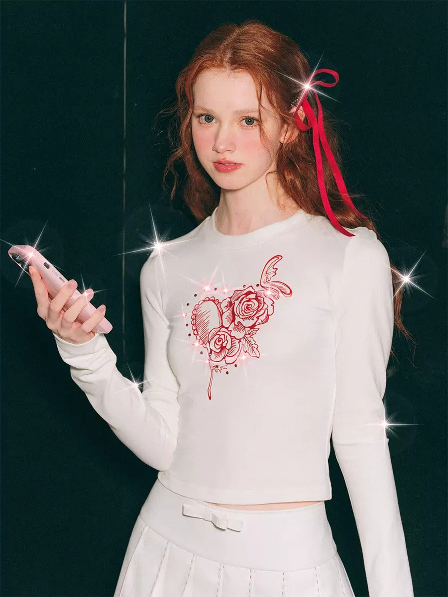 Rosen drucken Linestone Short & Long Sleeve T-Shirt