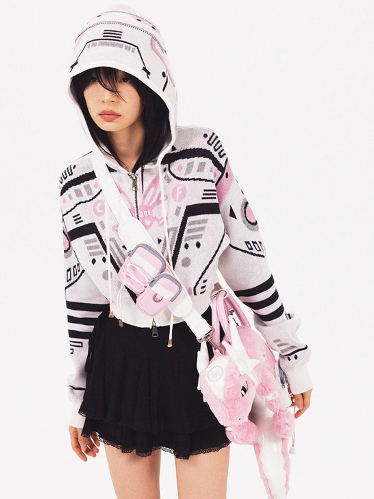 Hoodie Character Pop Universefancy Knit-Parka