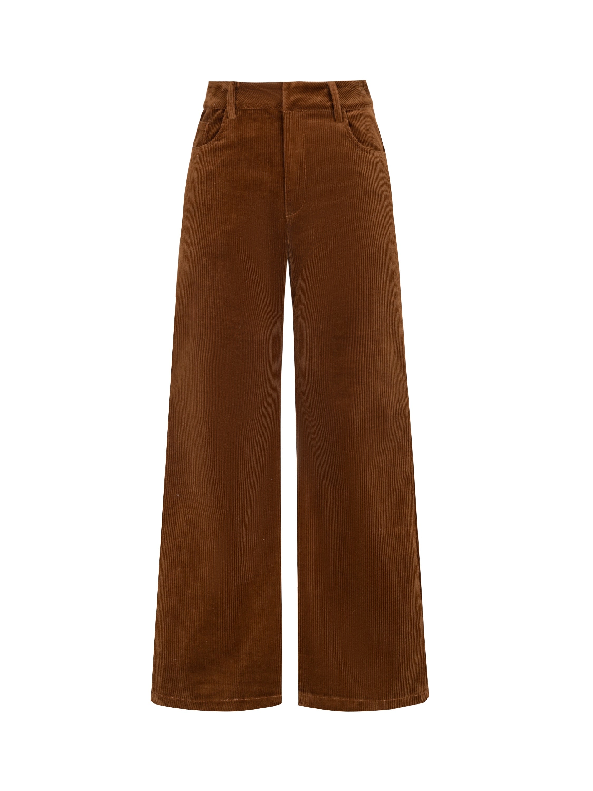 Corduroy Plain Loose Casual Simple Flare-Pants