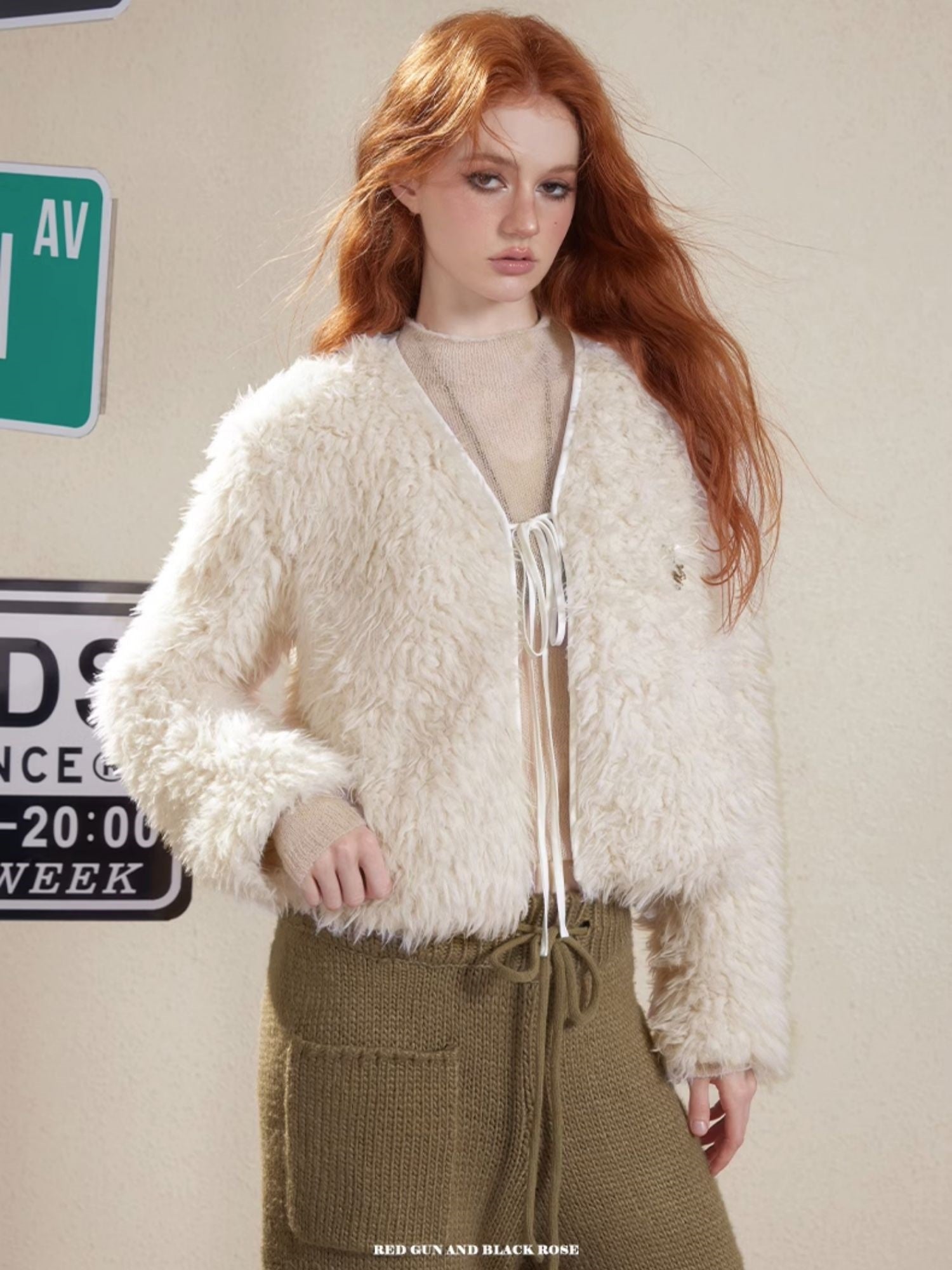 Chic Simple No-Collar Retro Fur-Jacket