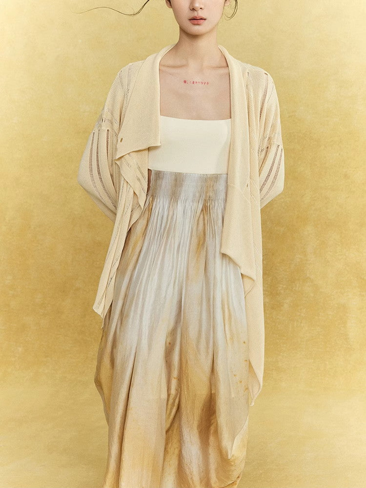 Knit Thin Sheer Long Oversize Effortless Cardigan