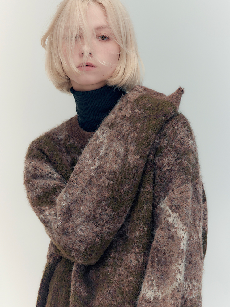 Tie-Dye-Crew-Hals Retro Oversize Strick