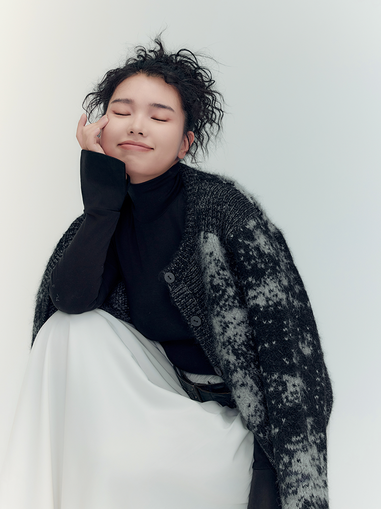 Retro Bi-Color Oversize Strick Cardigan
