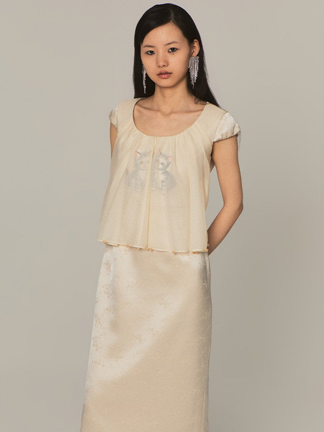 Cat Fancy Ciffon Unique Long One-Piece