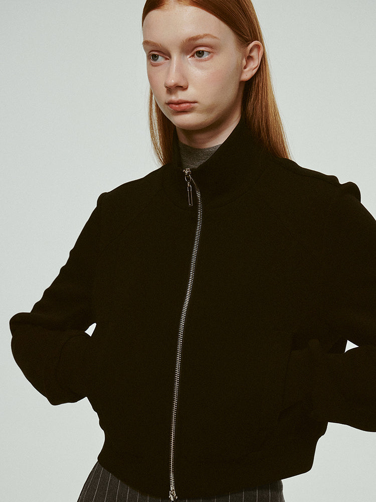 Coton zip simple chic simple parka