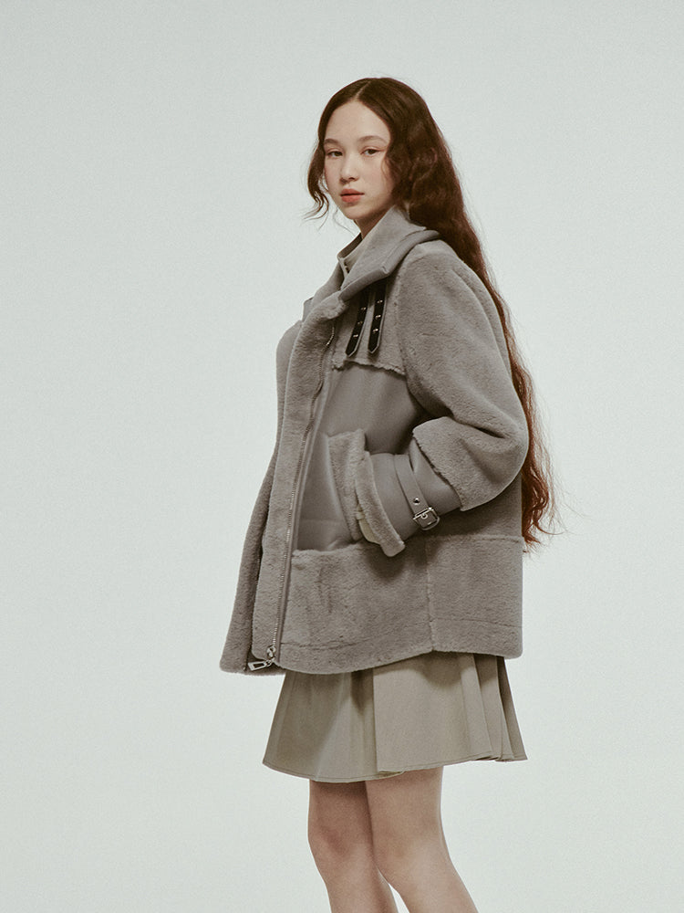 Letaher Boa Nichi High-End Plain Warm Lamb Jacket