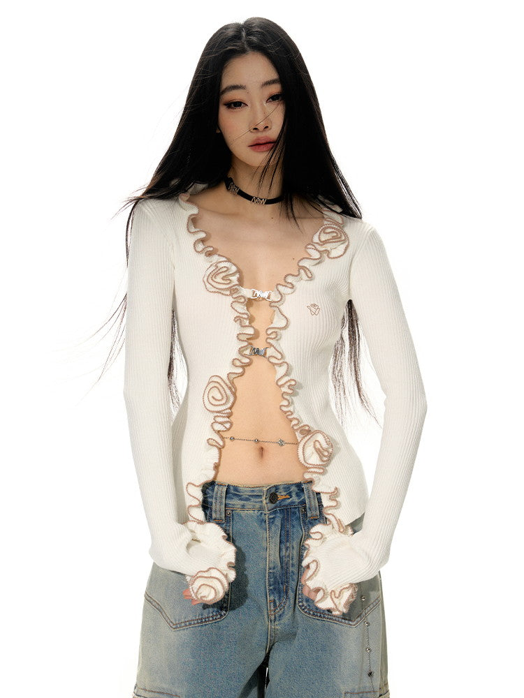 Mellow Rose Bi-Color Retro Retro Frill Tops & Jirt