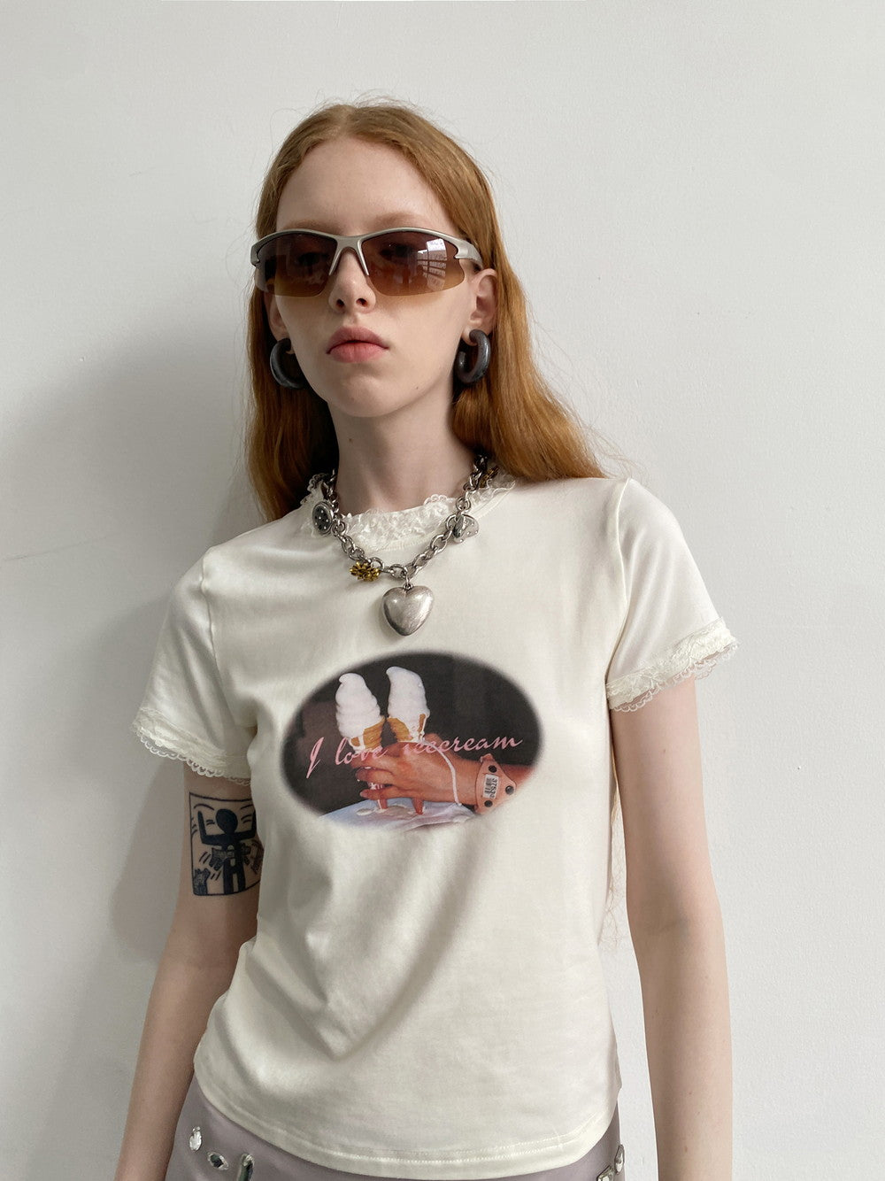Casual einfaches Retro-Print-Shirt