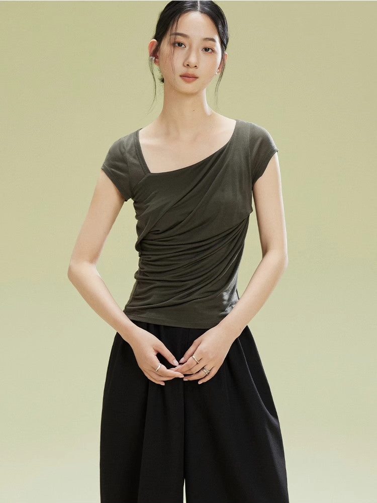Drape Square-Neck Elegant Thin Plain Cutsew