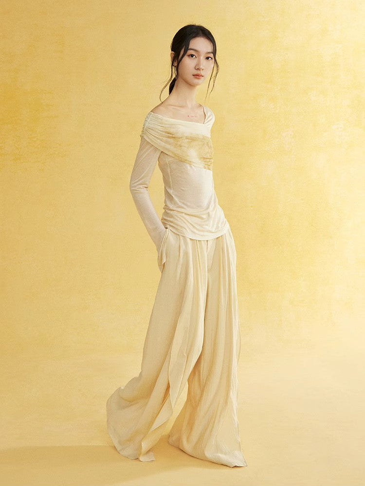 비대칭 넥타이 염색은 얇은 슬림 한 깎아 지른 컷