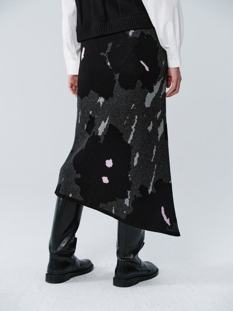 Strickspeckte Asymmetrie-Retro-Weste & Langstrecke