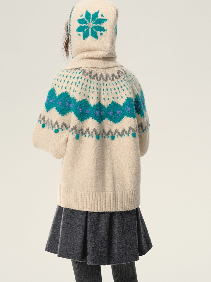 Retro Nordic Soft Sweat à capuche