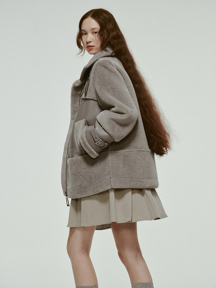 Letaher Boa Nichi High-End Plain Warm Lamb Jacket