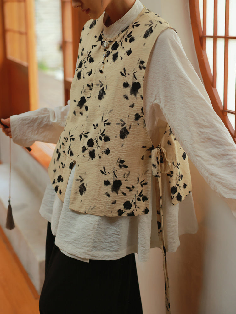 Retro-Silhouette-Weste mit Wasserfarbe