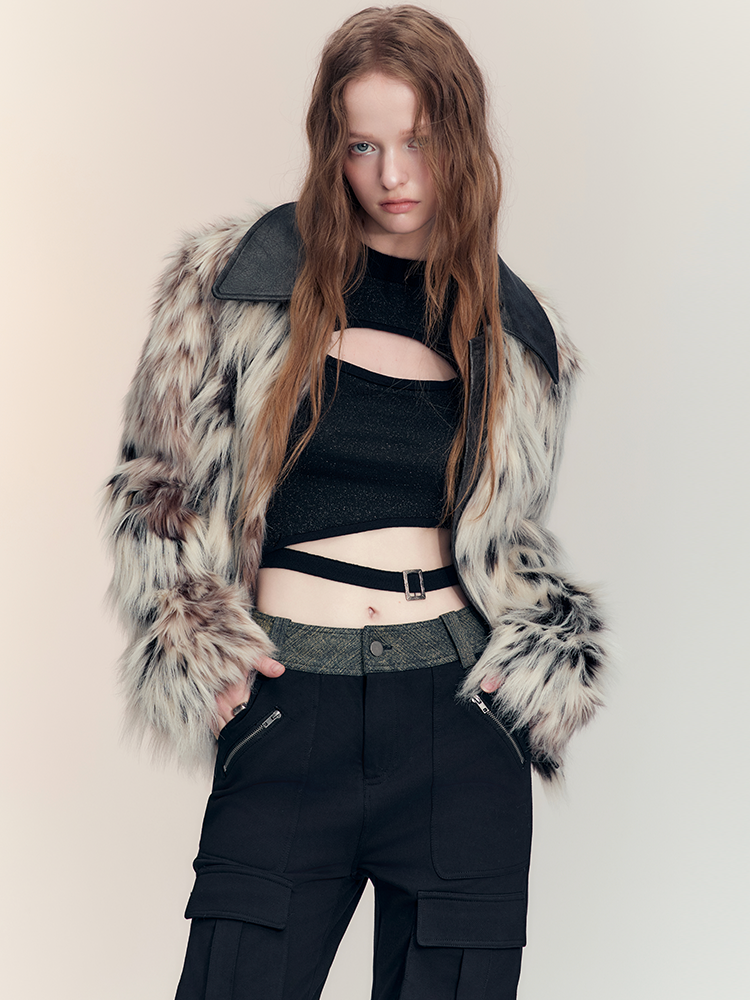 FUE & Leder Luxus High-End Elegante Jacke