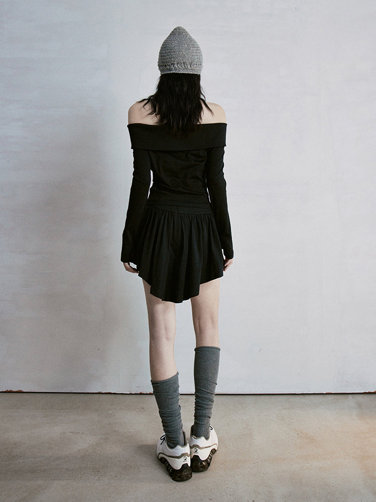 Couppe de pouce à épaules éteintes Slim Cutsew & Mini-Skirt