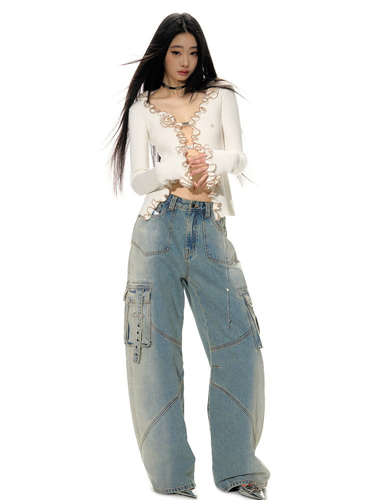 Mellow Rose Bi-Color Retro Retro Frill Tops & Jirt