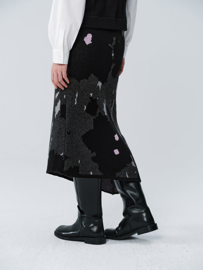 Strickspeckte Asymmetrie-Retro-Weste & Langstrecke