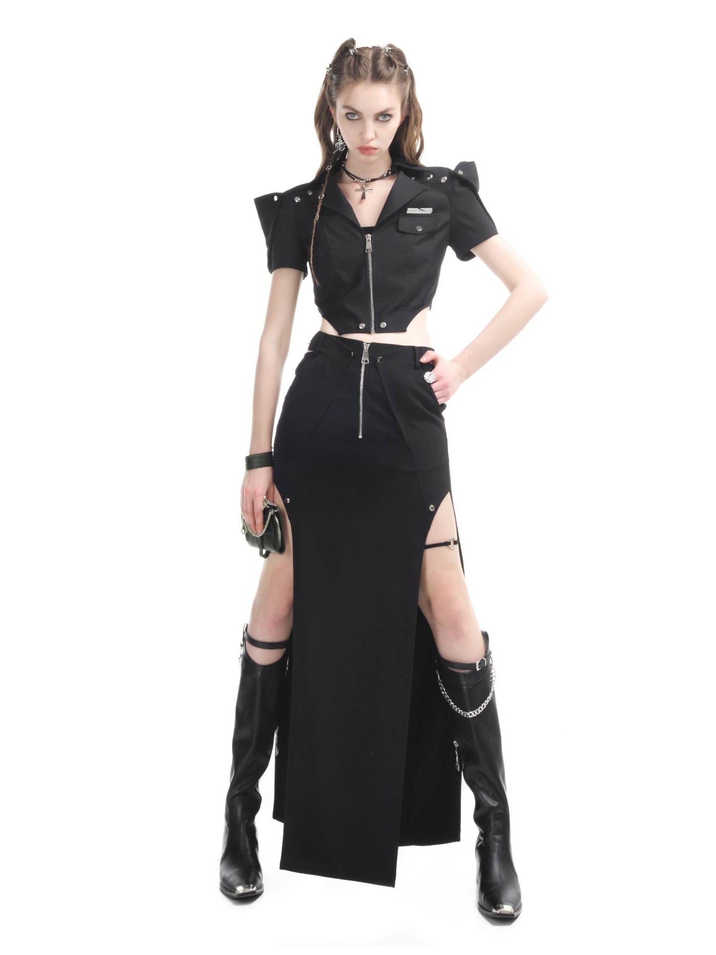 Kumpel mit Reißverschlusskühlung Nichi Tops & Long-Scirt