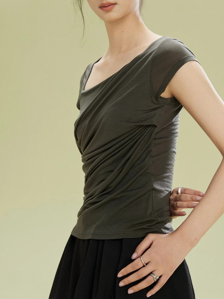 Drape Square-Neck Elegant Thin Plain Cutsew