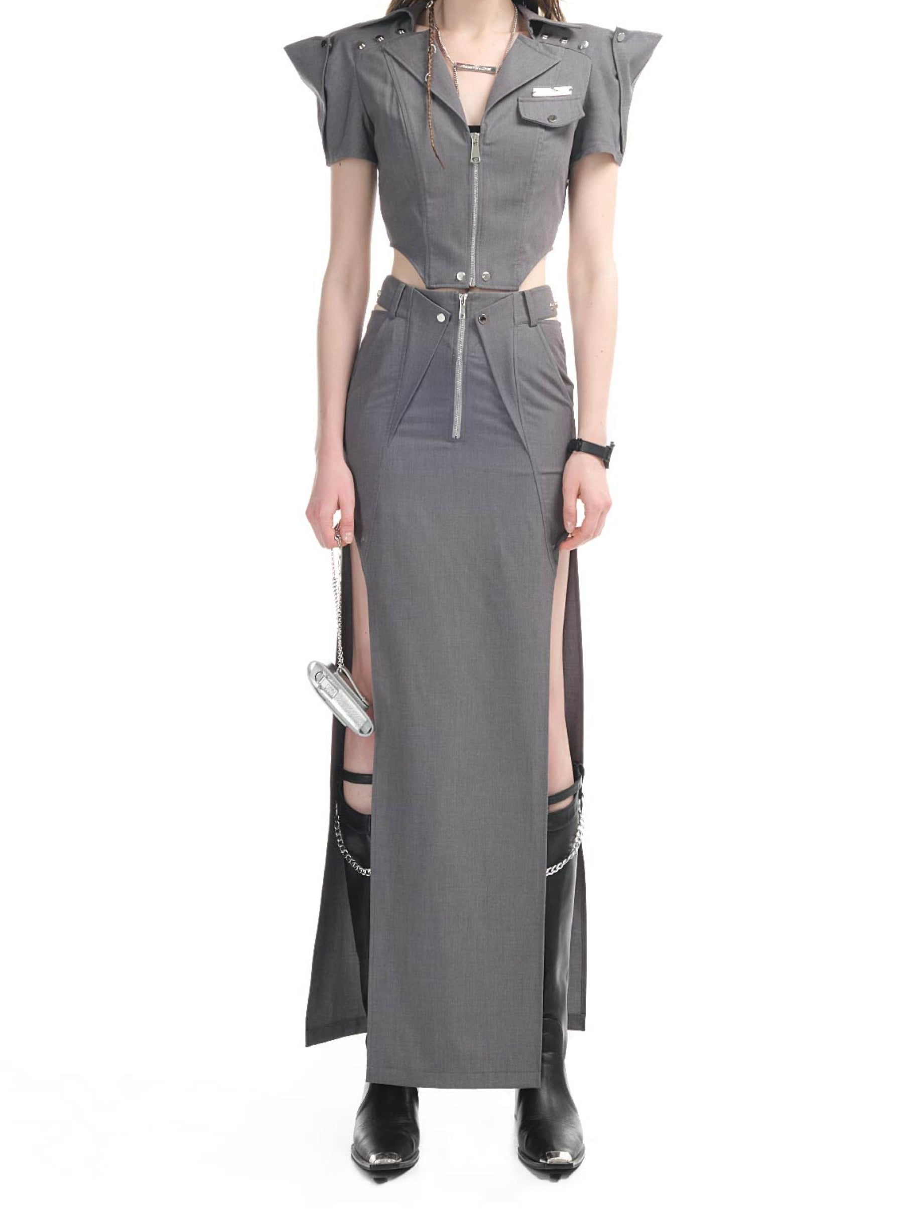 Kumpel mit Reißverschlusskühlung Nichi Tops & Long-Scirt