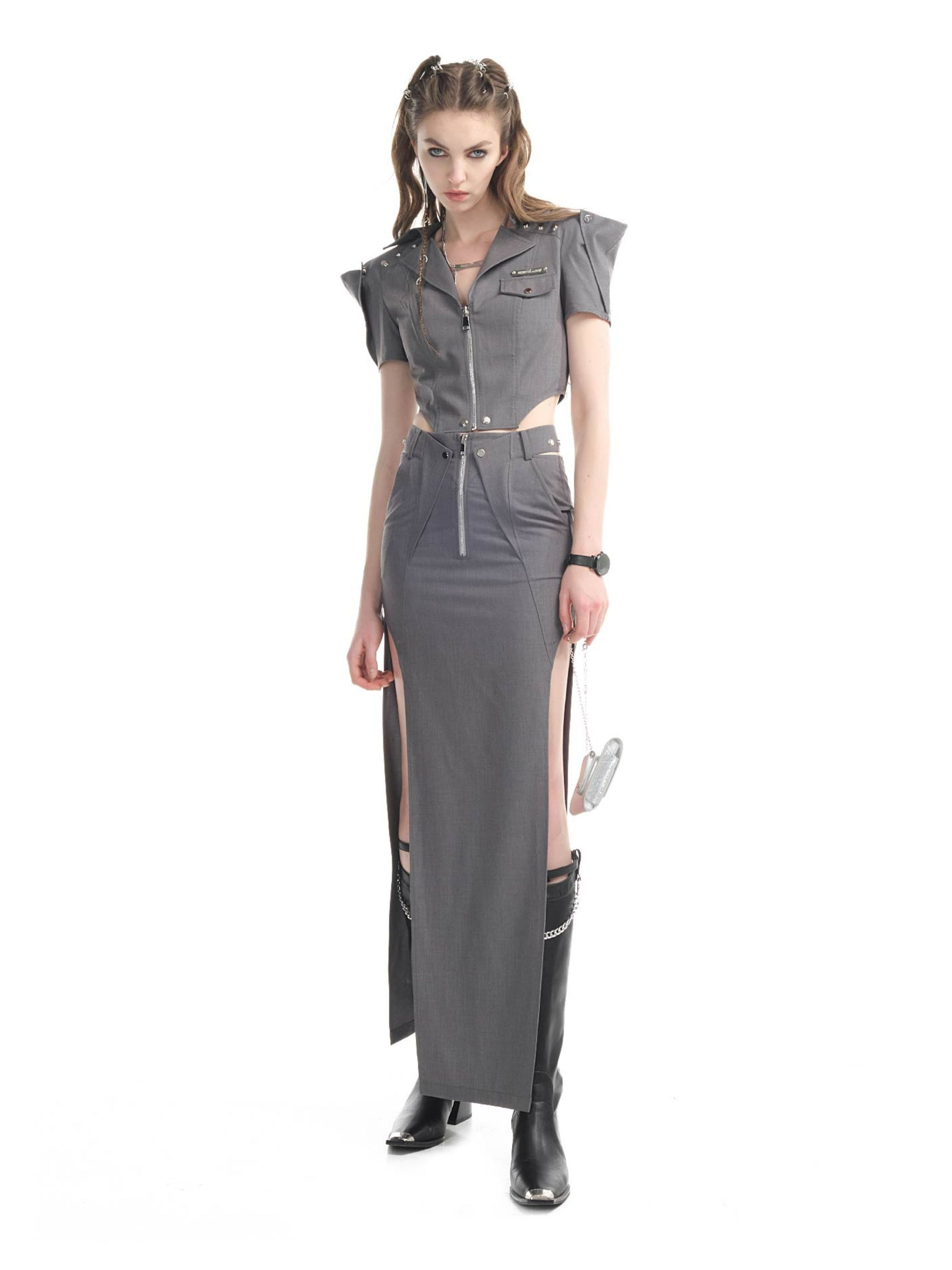 Kumpel mit Reißverschlusskühlung Nichi Tops & Long-Scirt