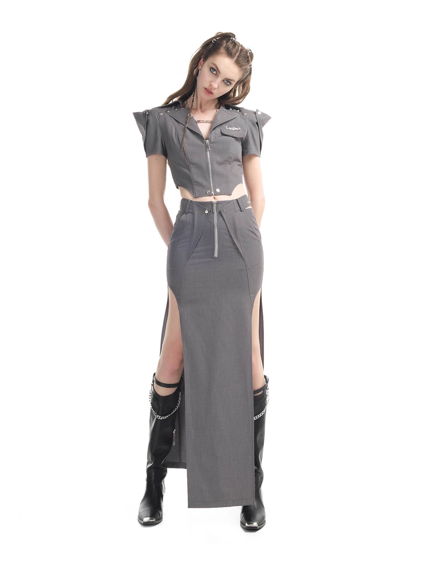 Kumpel mit Reißverschlusskühlung Nichi Tops & Long-Scirt