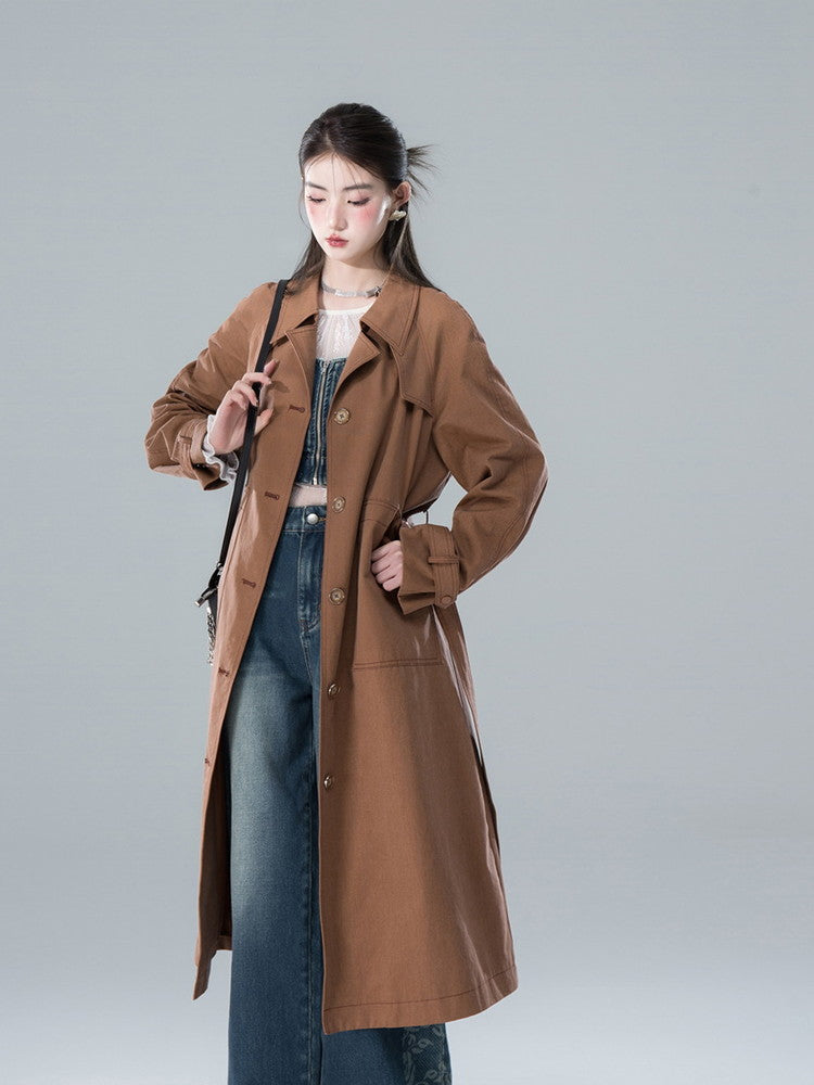 Classy Simple Oversize Long Trench-Coat