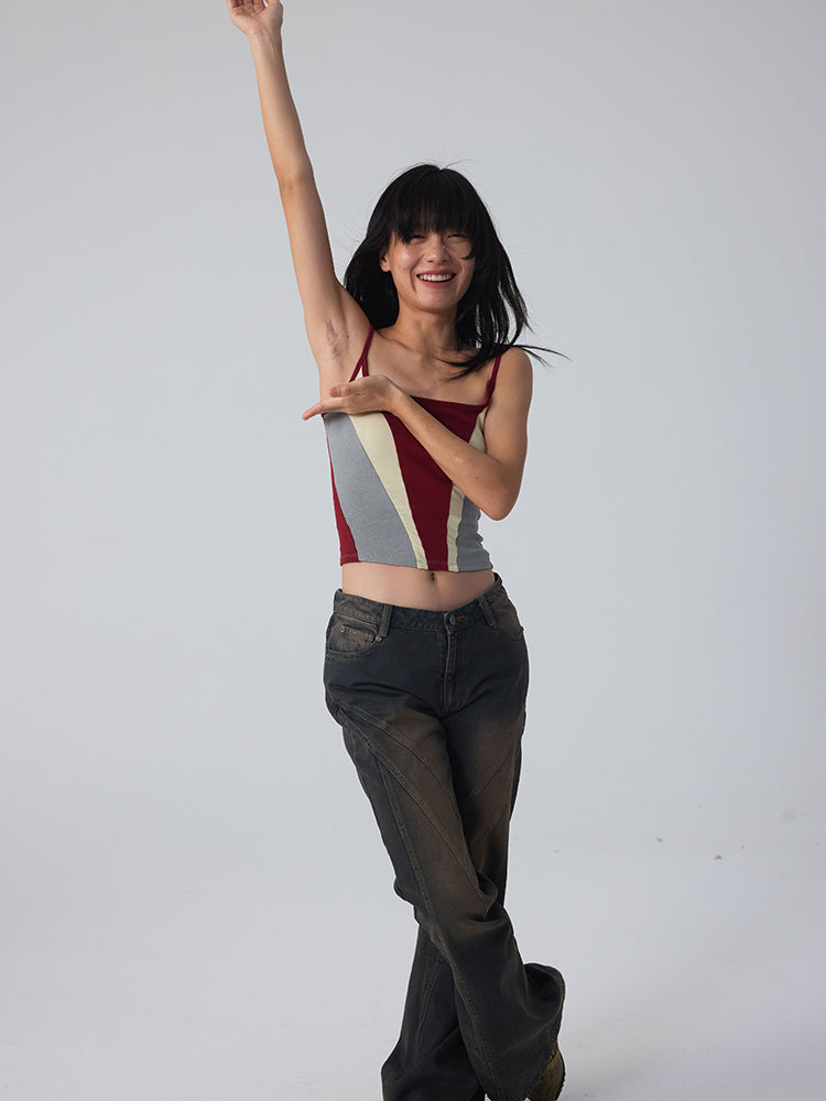 지퍼 슬림 스트레치 짧은 간단한 갈비뼈