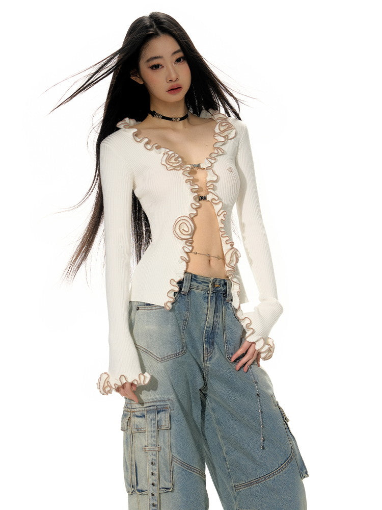 Mellow Rose Bi-Color Retro Retro Frill Tops & Jirt