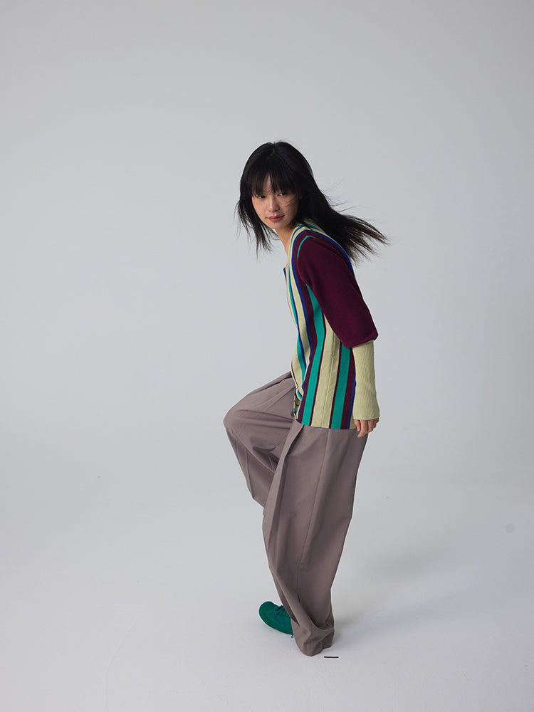 넓은 다리 캐주얼 이완 느슨한 평범한 넓은 바지