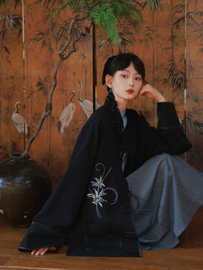 중국 자수 벨벳 고급 대형 재킷