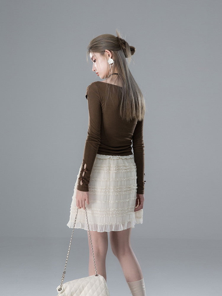 Cross Slim Long-Sleeve Simple Cutsew