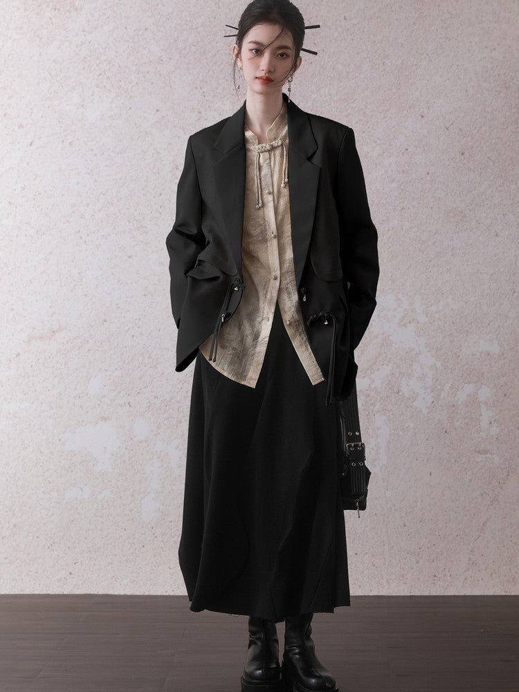 Jacket&Long-Skirt Chic Simple Oversize Set-Up
