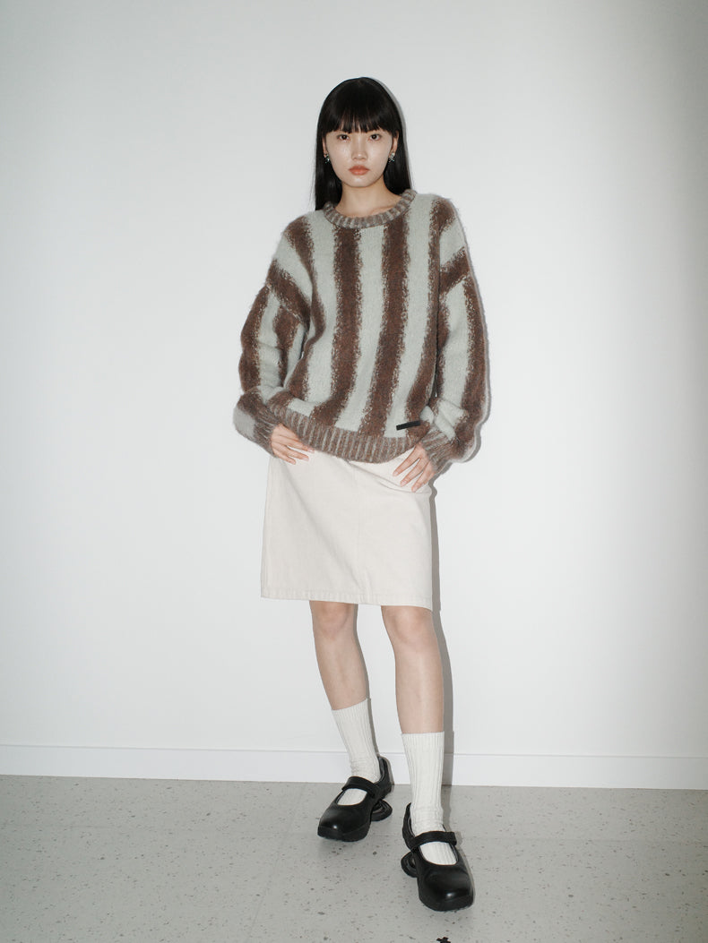 Stripe Border Strick Retro Tops & Hut