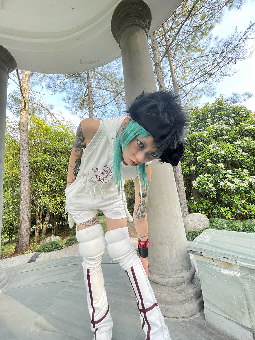 짧은 바지 까마귀 zip 드로 스트링 캐주얼 AII-in-one