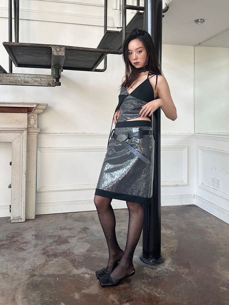 Sequins Luxury Nichi Middle Skirt