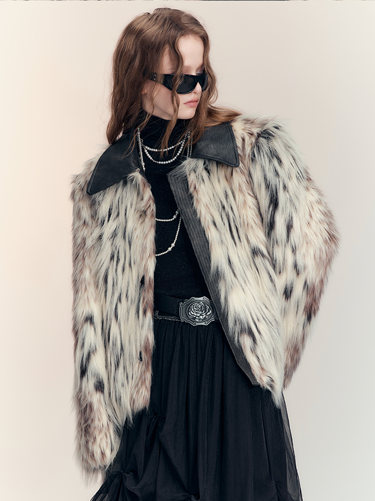 FUE & Leder Luxus High-End Elegante Jacke