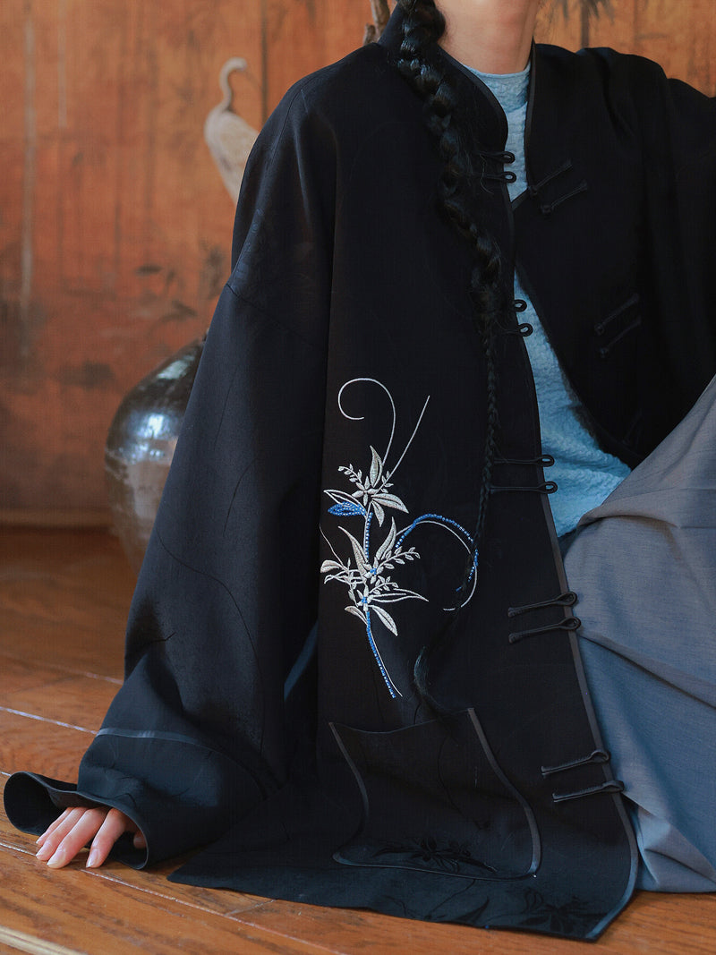 중국 자수 벨벳 고급 대형 재킷