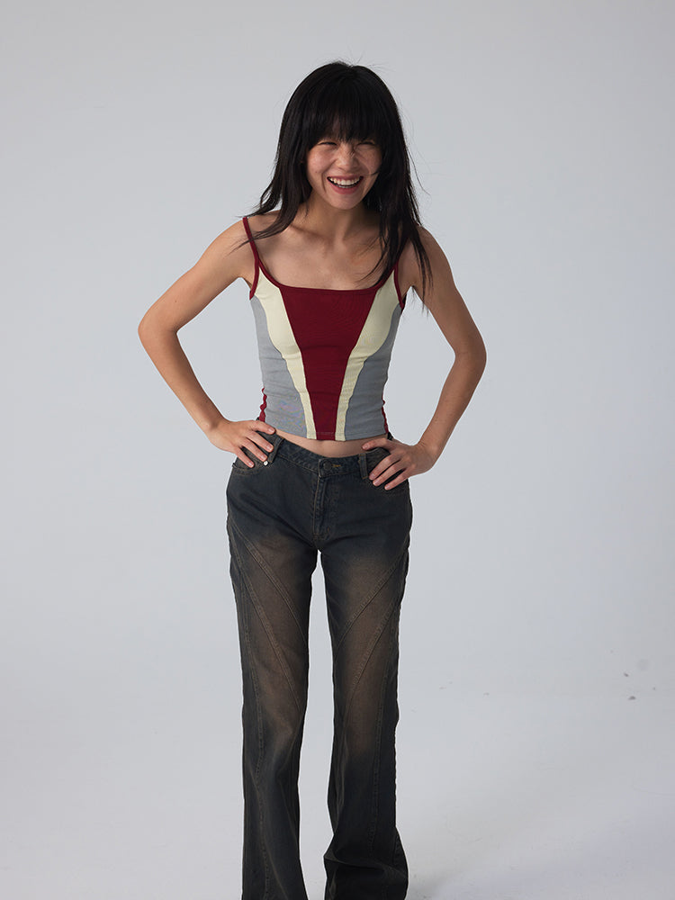 지퍼 슬림 스트레치 짧은 간단한 갈비뼈