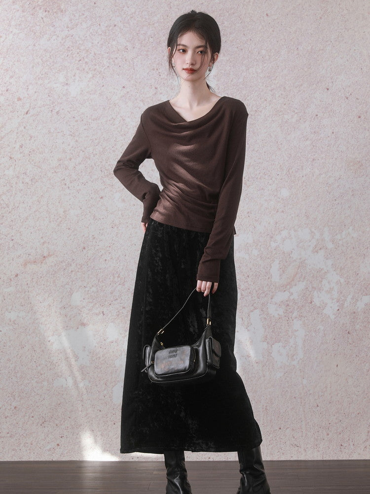 Drape Plain Simple Shape Cutsew