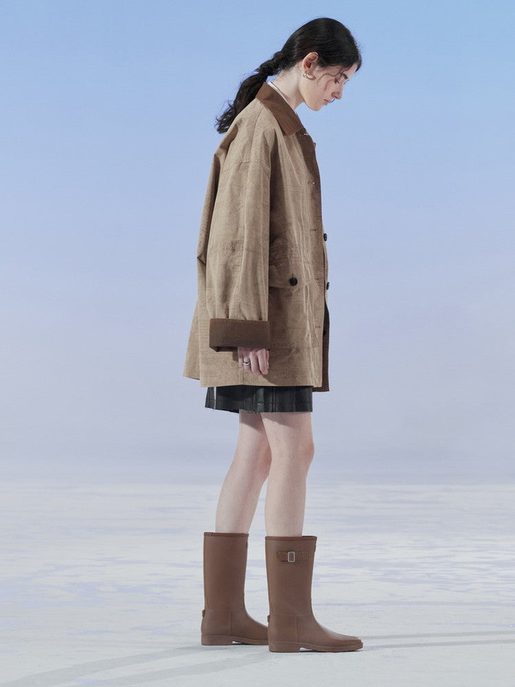 Modern Silhouette Bi-Color Retro Chic Jacket