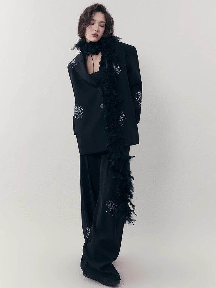 Sut-Up Sequins Nichi Oversize Cool Jacket&Wide-Pants