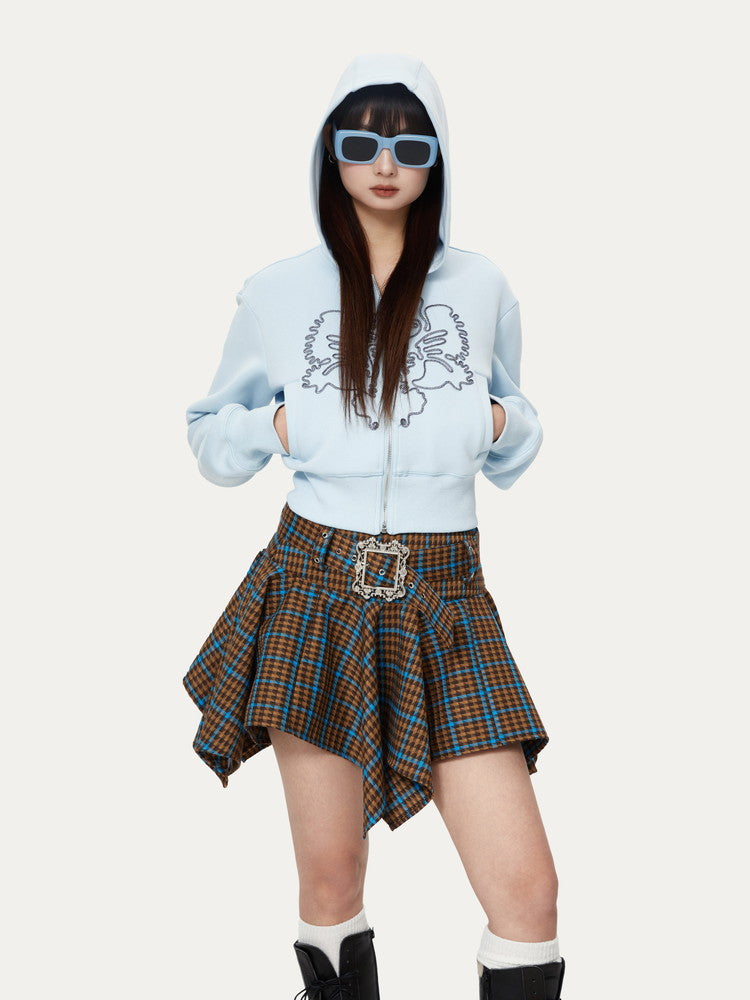Hoodie Flower Casual Sweat Short Parka