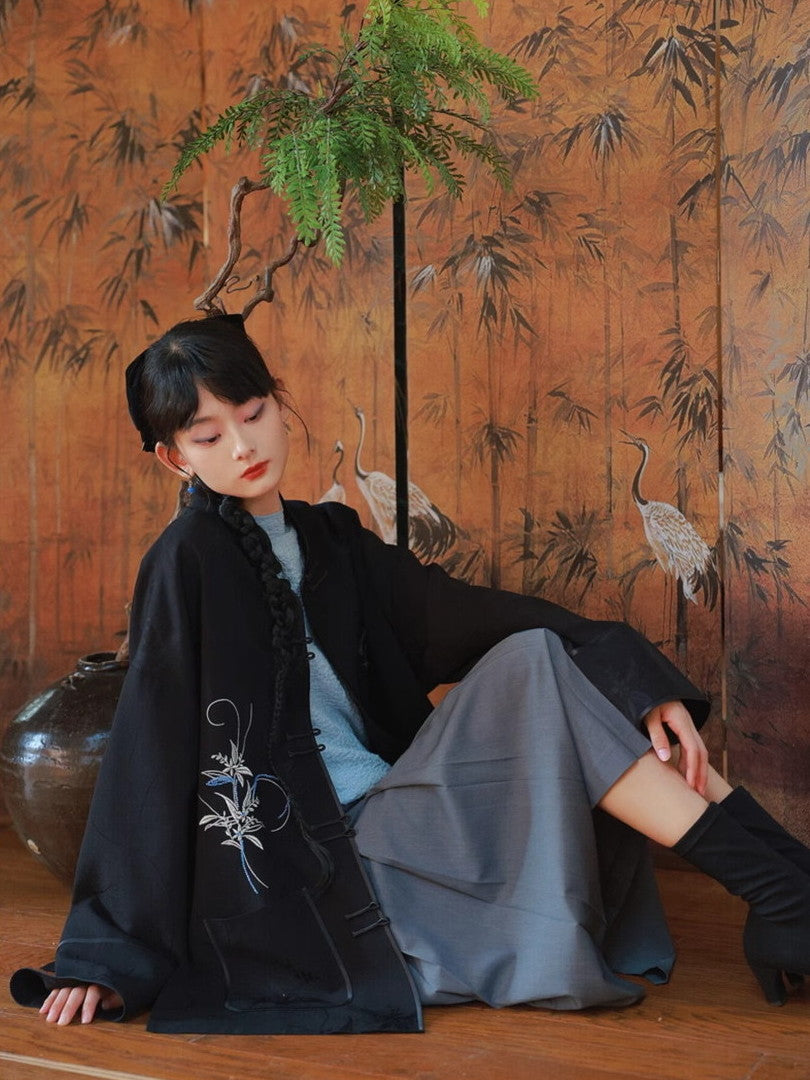 중국 자수 벨벳 고급 대형 재킷