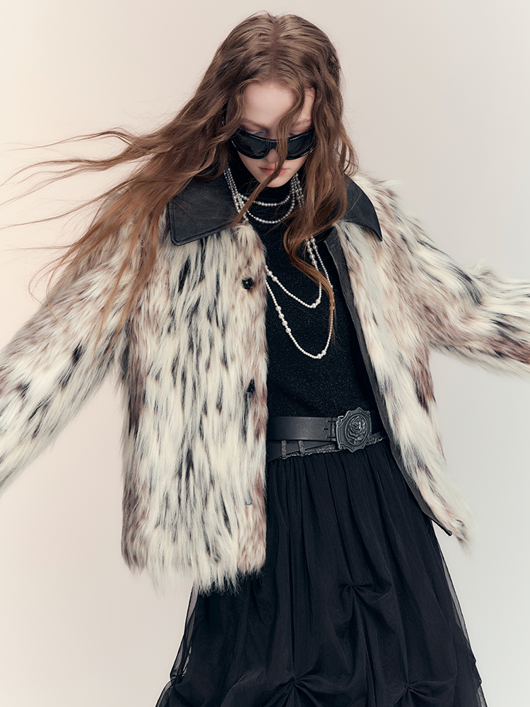 FUE & Leder Luxus High-End Elegante Jacke