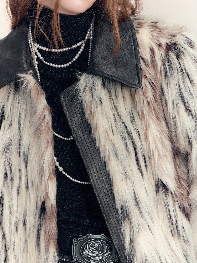 FUE & Leder Luxus High-End Elegante Jacke