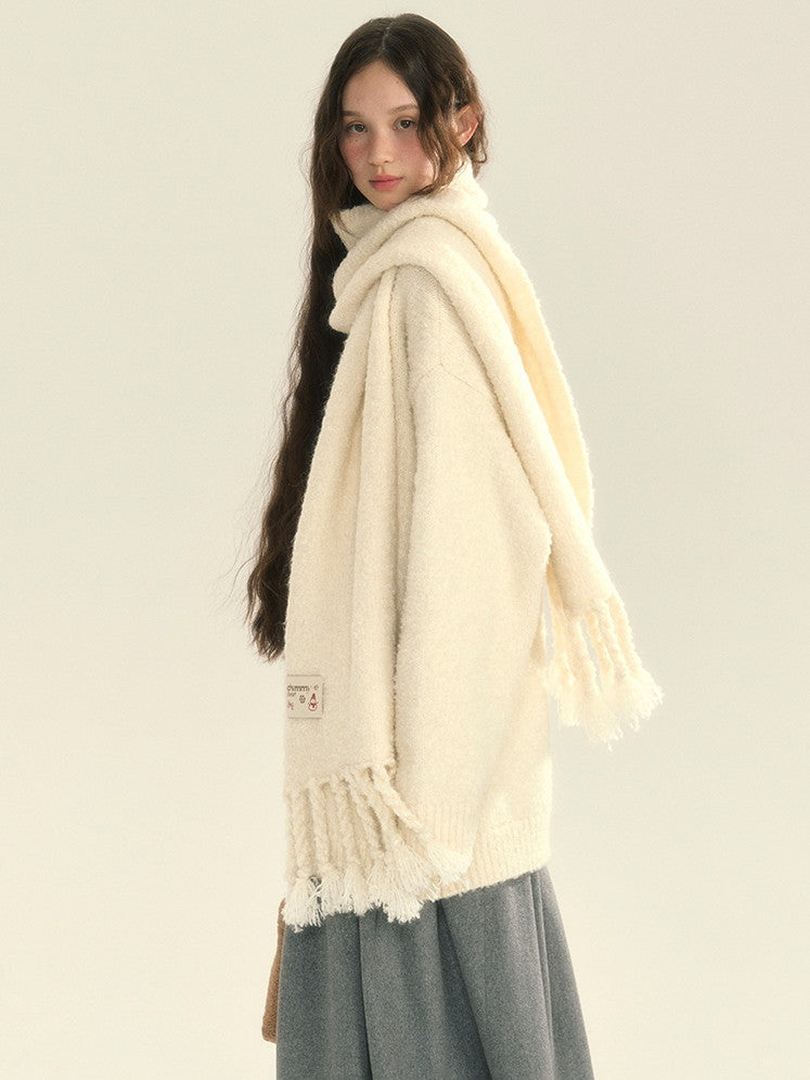 V-Neck Oversize Knit Long Cardigan