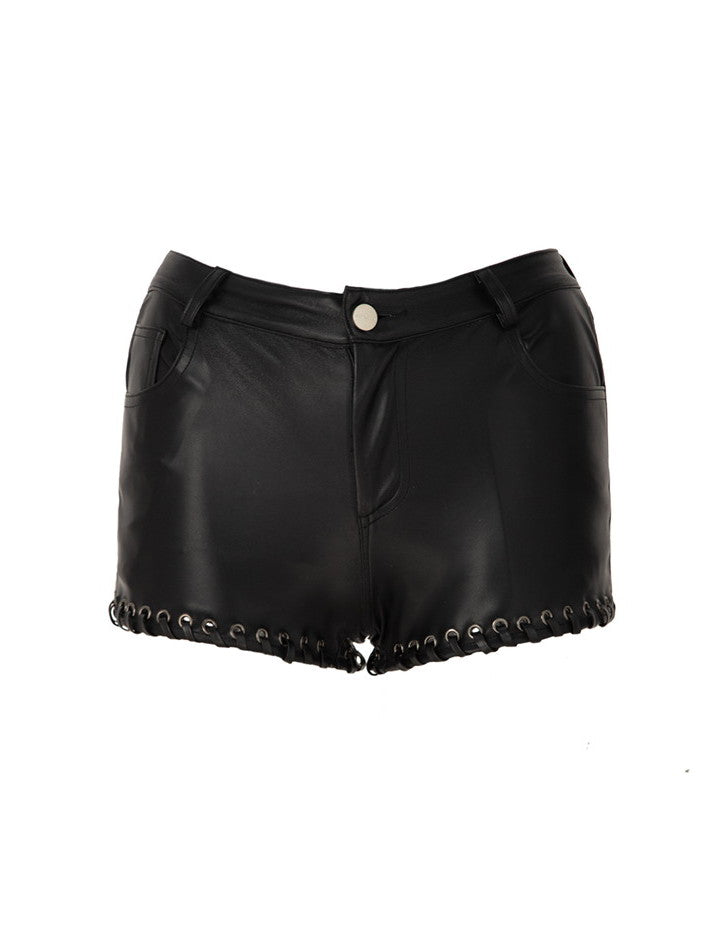 Leatner Tight Ring Plain Cool Short-Pants