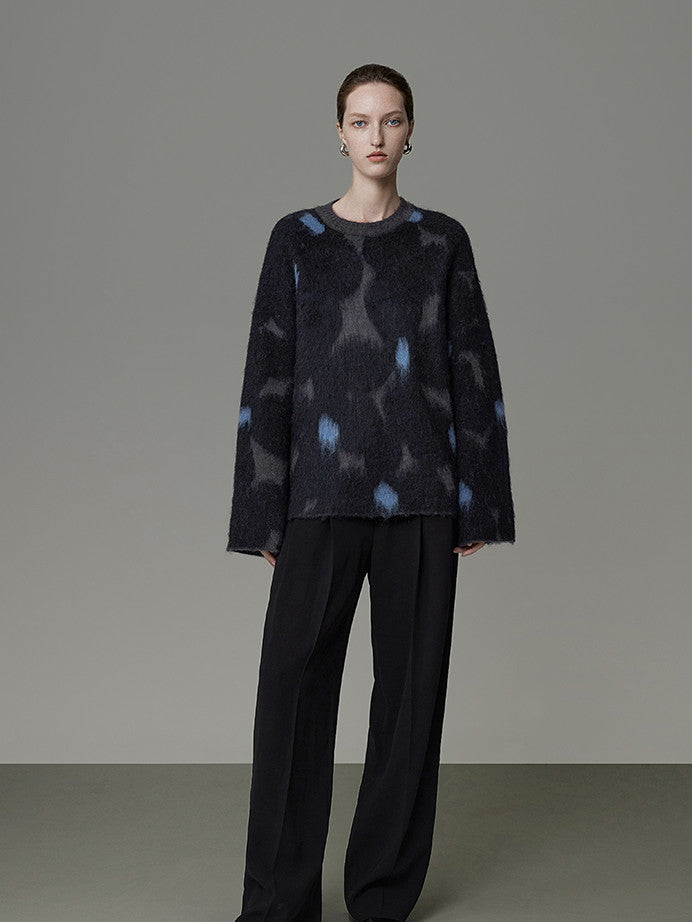 Speckled Crew-Neck Nichi Fluffily Knit